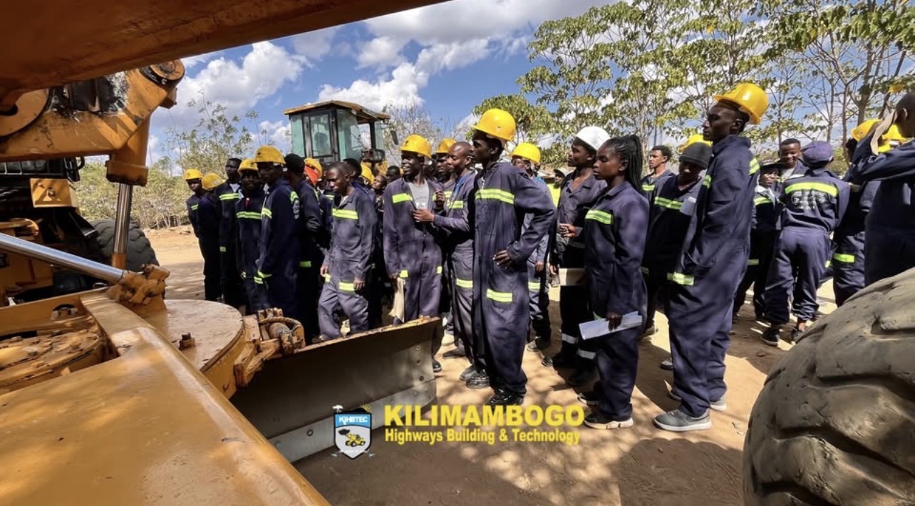 Students training on heavy equipment